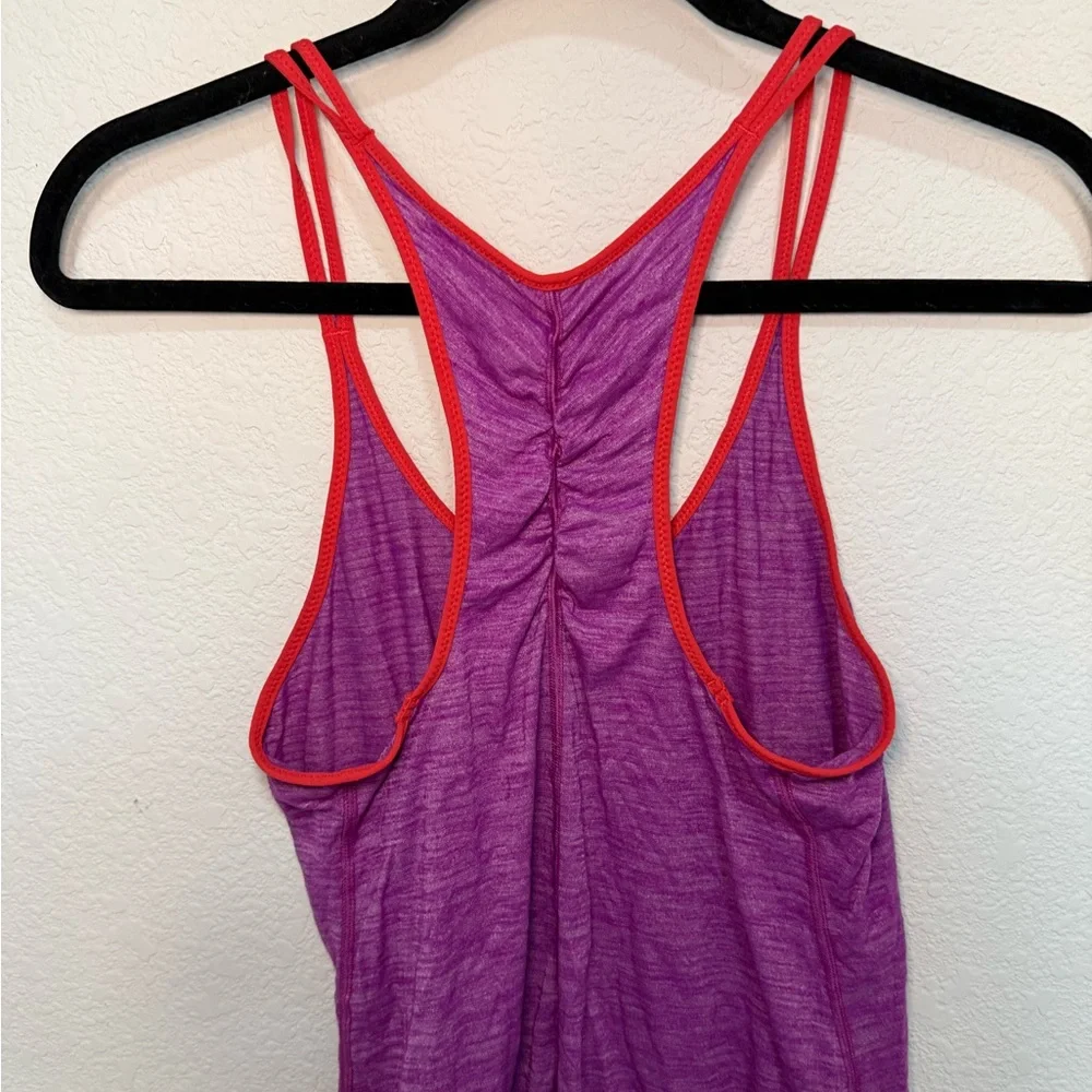 Lululemon What The Sport Singlet Il Tank Heathered Ultra Violet / Alarming Red 6